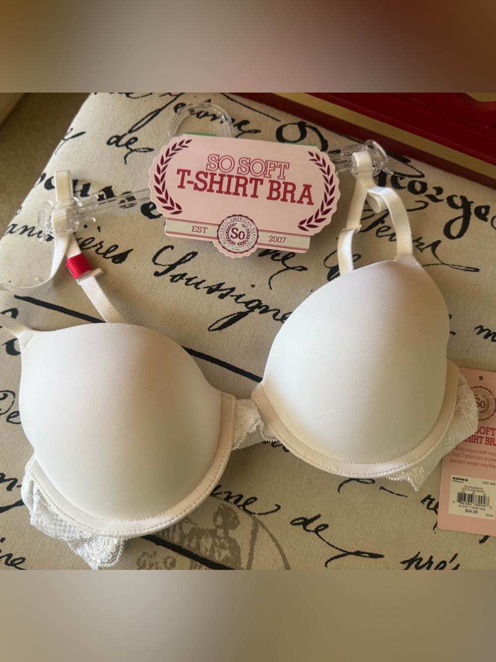 So Soft White T-Shirt Bra Size 34B NEW